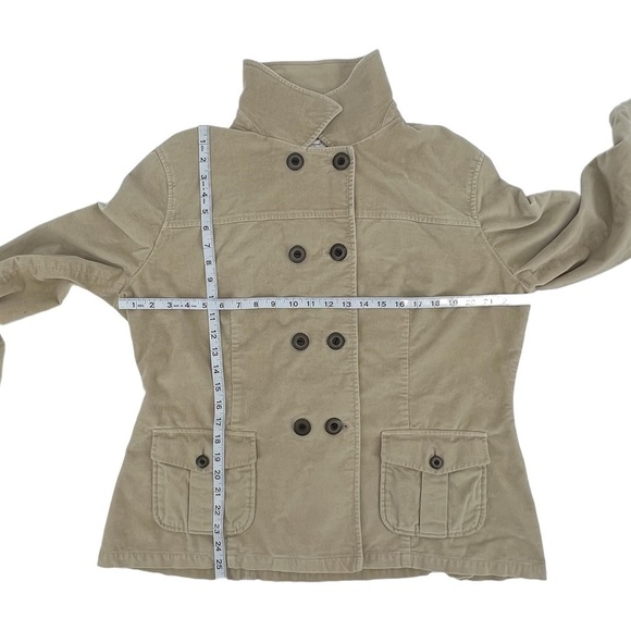 Talbots Tan Double Breasted Stretch Pea Coat Size 16 Women's - Picture 8 of 9